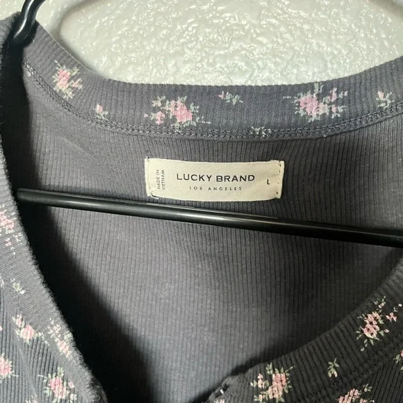 Lucky Brand Floral Gray Long Sleeve Top - Picture 4 of 5